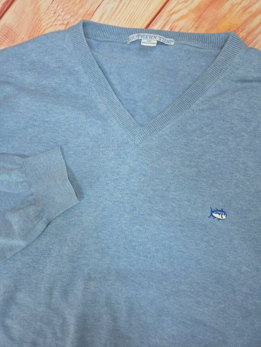 Southern Tide Mens Light Blue V-Neck Sweater XXL